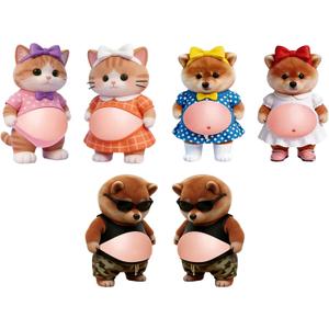 Sweet & Cool Pet Belly Door Bumper Sticker - 6 Pieces Set, Decorative Wall Shield with 3D Squeeze Stomach Design for Door Knob Protection