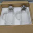 Honeydak 2 Pack 2.5 L/ 85 oz Glass Pitchers with Lids and Handles for Fridge Clear Iced Tea Pitchers with Spout Borosilicate Carafe Jars Large Jugs for Hot Cold Drink Tea Coffee Juice Beverage