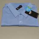 MIER Men's Quick Dry Polo Shirts Polyester Casual Collared Tennis Shirts, Moisture-Wicking, Short Sleeve (XX-Large, Light Blue)