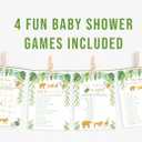 Your Main Event Prints Jungle Baby Shower Games - 25 Each - Bingo, Find The Guest, The Price is Right, Who Knows Mommy Best - Jungle Animals Theme - Printed Front and Back, 1 Game Per Side