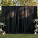 20x12FT Black Backdrop Curtain for Parties,2 Panels(Each 10x12FT) Seamless Heavy Fabric Silky Polyester Background for Wedding Backdrop Drapes Birthday Party Decorations