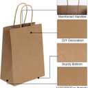 Joybe 50 Pack 5.95x3.25x8 Inch Small Brown Paper Bags with Handles Bulk, Kraft Paper Gift Bags for Birthday Party Favors Grocery Retail Shopping Business Goody Craft Sacks (Plain Natural, 50pcs)
