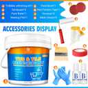 Tub and Tile Refinishing Kit, 36oz Tile Paint Bathtub Paint White for DIY Bathroom Resurfacing, Ceramic/Porcelain Tiles, Glass and Marble Sinks Waterproof,Scratch Resistant, Low Odor (Tools in Bucket)