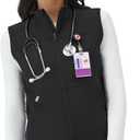 Hanes Women's Comfort Fit Scrubs Healthcare Vest, Moisture-Wicking Stretch Scrubs Vest for Women (Large, New Ebony)