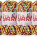 4 Pack Plush Chunky Chenille Yarn for Crocheting, Soft Fluffy Velvet Yarn for Crocheting Amigurumi, Fuzzy Baby Blanket Knitting 400g/524yds Bulky(4 Rainbow)