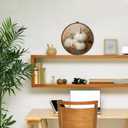 cvjutf Vintage Fall White Pumpkin Wall Art Framed, Fall Bathroom Decor, Rustic Farmhouse Autumn Round Wall Decor, Thanksgiving Pumpkin Canvas Prints Art for Kitchen Bathroom Living Room, 10x10 Inch