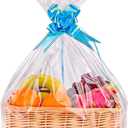 Petutu 15 Pack Large Clear Cellophane Gift Bags for Baskets (24"x30")  2 Mil Thick Basket Wrap for Gift Packaging, Transparent Wrapping for Christmas, Weddings, Baby Showers, Birthdays & More