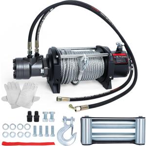 tekstap 15000LBS Hydraulic Winch,Steel Cable 0.4IN x 78FT,Gear Ratio:36/1,Hydraulic Motor:BMR80,Suitable for Vehicles with Hydraulic Stations, Off - Road Truck,Rescue Vehicles,Trailer,Fire Engines