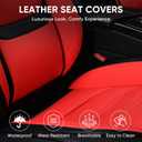 TIEHESYT Car Seat Covers Full Set, Breathable Leather Automotive Front and Rear Seat Covers & Headrest for Reduce The Driving Fatigue, Compatible with Most Vehicles, Cars (Black&Red, Front Pair)