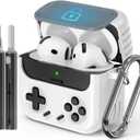 Inesore for Airpods 4 Case with Lock,Compatible with Airpods 4 with Active Noise Cancellation Cases,Classic Cool Funny Game Console Air pods4 Case Cover for Men Boy with Cleaner Kit(White)