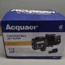 Acquaer Shallow/Deep Well Jet Pump, Cast Iron Convertible Pump with Ejector Kit, Well Depth Up to 25ft or 90ft, 115V/230V Dual Voltage, Automatic Pressure Switch