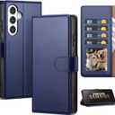 Compatible with Samsung Galaxy S26 Plus Case Wallet with Card Holder [4 Card Slot] Women Men,RFID Blocking PU Leather Phone Case Flip Protector Cover Credit Card Slot Kickstand,Dark Blue