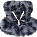 Car Seat for Dolls, Cute Safety Decorative Sofa with Soft Furry Cushion, Air Vent Clip Display Chair Stylish Car Desktop Decor for Blind Box Toys & Collectible Dolls (Blue Gray Leopard)