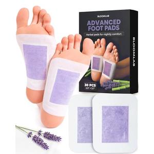 BloomLab Lavender Bamboo Vinegar Foot Pads with Ginger & Mugwort, Premium Overnight Herbal Foot Patches for Tired Feet, Warm Comfort & Fresh-Feeling Feet, 26 Count