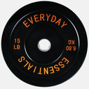 BalanceFrom Everyday Essentials Color Coded Olympic Bumper Plate Weight Plate w Steel Hub, 15 lbs