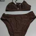 SUUKSESS Women Triangle High Cut Bikini Sets Sexy High Waisted 2 Piece Swimsuit, Large