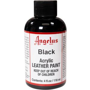 Angelus Acrylic Leather Paint for Shoes, Sneakers, Leather, Canvas, Furniture, and More - 4 fl oz, Black