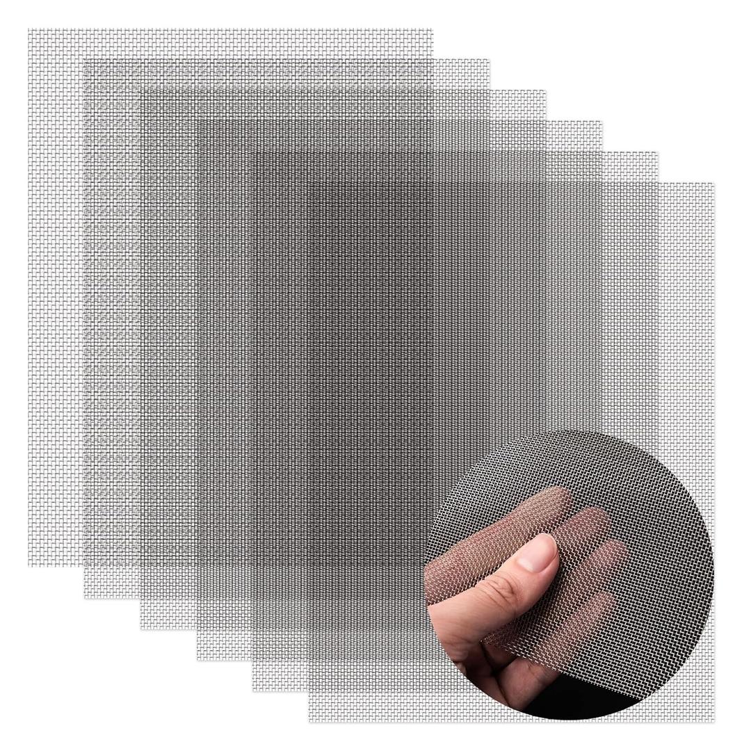 AMZDEPOT 6 Pack 12x8 Inch Stainless Steel Wire Mesh Screen for DIY Projects, Vent, Cage, Garden, Window, Filter - Never Rust