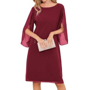 GRACE KARIN Casual Dresses for Women 2024 Trendy Wedding Guest Dresses Wine Red 10,M