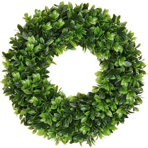 20" Boxwood Wreaths for Front Door,Artificial Spring Wreaths for Wall Window Porch Home Farmhouse St Patricks Day Indoor Outdoor Decoration,Suitable DIY Wreath for All Season (1, Mixed)