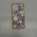 Compatible with iPhone 16 Pro Max Bling Glitter Case Luxury Cute Sparkle Rhinestone Diamond Girly Protective Phone Cover Case for Women Girl (Purple)