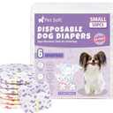 Pet Soft Female Dog Diapers - Disposable Doggie Diapers with Wetness Indicator, Puppy & Cat Diaper Super Absorbent, Fit for Female Dog in Heat or Incontinence, 50pcs (S, Mixed)