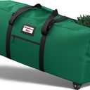 Kesfitt Christmas Tree Storage Bag 9Ft, Rolling Christmas Tree Bag with Wheels, Christmas Tree Storage Box with Adjustable Straps Fits Artificial Tree, 600D Oxford Extra Large Heavy Duty, Dual Zippers (Green)