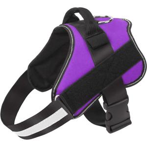 Bolux Dog Harness, No-Pull Reflective Dog Vest, Breathable Adjustable Pet Harness with Handle for Outdoor Walking - No More Pulling, Tugging or Choking (Purple, L)
