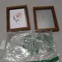 DLQuarts 5x7 Floating Picture Frames for 4x6/3.5x5 Photos, 2-Pack Solid Wood Double Polished Glass Floating Frame for Wall & Tabletop, Postcards and Any Size Photo up to 5x7 Display, Dark Walnut