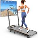 Walking Pad with 10% Incline Upgrade 3.5HP Low Noise Walking Pad Treadmill with Handle Bar 4 in 1 Portable Under Desk Treadmills for Home/Office