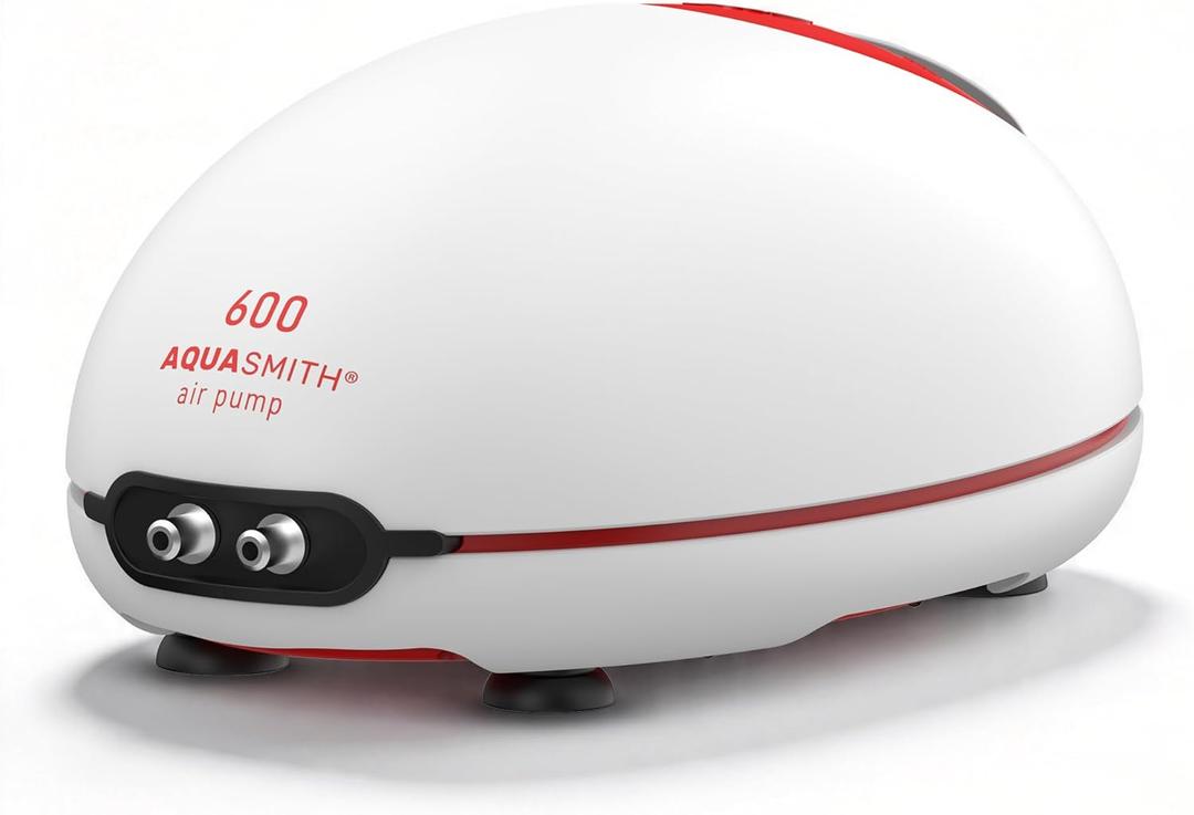 AQUASMITH Ultra Quiet Aquarium Air Pump, 25dB Whisper Air Pump Adjustable Airflow 5W/158GPH/24Kpa Single Hole Suitable for 100 to 160 Gal Fish Tank