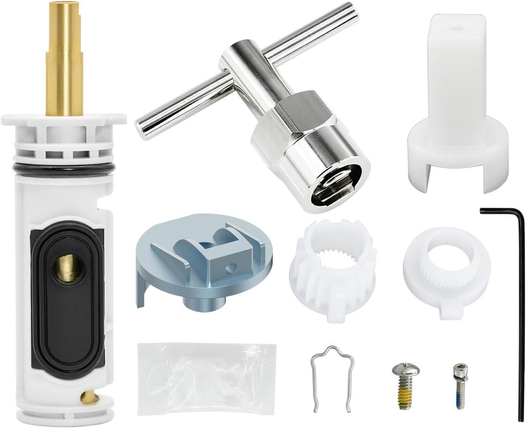 1222/1222B Cartridge Pressure Balancing with 104421 Removal Tool & 116653 Handle Metal Adapter Replacement,Compatible with Moen Posi Temp Single Handle Tub/Shower Faucets Plumbing Repair Kit,Brass