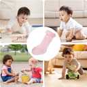 Baby Knee High Socks Girl Non Slip Toddler Stockings Cotton Bow Ruffle Newborn Long Socks Infant Dress Sock 0-6M/6-12M/1-3Y (Pink)