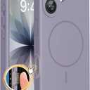 Miracase Magnetic for iPhone 17 Case, Compatible with MagSafe, Integrated Silicone Camera Control Cover, 3.0mm Thicken Shockproof Drop Protection Phone Case for 17,Lavender Gray
