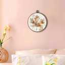 Hxlac Vintage Fall Maple Leaf Round Wall Art Framed, Farmhouse Fall Round Wall Decor, Neutral Rustic Autumn Hanging Canvas Prints Wall Sculptures for Farmhouse Home Living Room Decor, 10x10 Inch