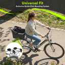 Foldable Dog Rear Bike Basket Supports Up to 22 lbs with Metal Frame, PE Support Plate, Quick-Install Mount for 3.54-4.72 inch Diameter Tubes, Mesh Window, Soft Cushion & Reflective Strips
