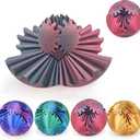 Gear Ball 3D Printed Spin Ball or Cube Fidget Toy,Gear Sphere Fidget Toy,for Stress and Anxiety Relief, Stress Ball GearSphere Desk Toy for Kids (Red Black)