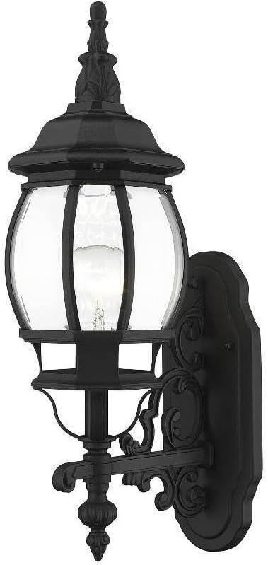 Livex Lighting 7520-04 Outdoor Wall Lantern with Clear Beveled Glass Shades, Black, 21" x 7" x 21"