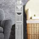 AOJEZOR Bathroom Storage Cabinet: Small Bathroom Storage Cabinet - Toilet Paper Holder Fit for Mega Roll, White (29.9''H)