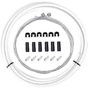 BlueSunshine Bike Bicycle Brake Cable and Housing Set - Basic Brake Cable Replacement Kit for Your Bike, Cable housing 5mm (White)