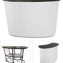 Portable Trade Show Counter Table Pop Up Trade Show Display Speech Stand Black,Pop Up Trade Show Exhibition Reception Desk Trade Show Display Counter (Large)