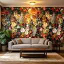 Rose Floral Large wall murals Peel and Stick self Adhesive Flowers Wallpaper for Bedroom Living Room - 85"x118"