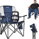 Alvantor Heavy Duty Folding Camping Chair, 500 LBS Oversized Outdoor Chair with Padded 600D Nylon Seat, Insulated Cooler Pocket, Portable for Hiking, Sports, Backyard, Upgraded 500LBS