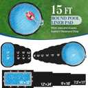 15 FT Round Pool Liner Pad for Above Ground Pool, Durable Pre-Cut Under Pool Padding, Puncture Protection and Extend Liner Life