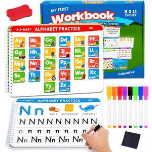 Preschool Learning Activities Educational Workbook: Preschool Handwriting Tracing Books | Autism Learning Materials | Alphabet Learning Toys | Pre k Workbooks | Montessori Busy Book for Kids Ages 3-5