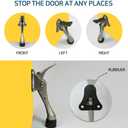One Touch Kickdown Door Stopper, Door Holder, Heavy Duty Door Stops, Bottom of Door, Height-Adjustable Rubber Tips by HASHI (Satin Nickel 4 inch x 1pack)