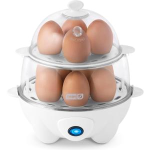 Dash Deluxe Egg Cooker - Boiler, Poacher & Steamer - Includes Measuring & Recipe Guide - Dishwasher Safe - BPA Free - Holds 12 Eggs, White
