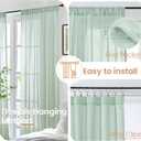 BGment 40 Inch Length Sage Green Linen Curtains for Short Window - Rod Pocket Light Filtering Drapes Natural Textured for Cafe Bedroom Decorative Lightweight Rustic, 2 Panels Set, 42 X 40 Inch