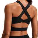 Sports Bras for Women Criss-Cross Back Padded Workout Tank Tops Medium Support Crop Tops for Women (XX-Large, Black)