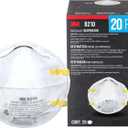 3M N95 Performance Respirator 8210, 20 Pack, Drywall Sanding, NIOSH-APPROVED N95, Advanced Filter Media For Easy Breathing, Cushioning Nose Foam, Adjustable Noseclip, Stretchable Straps (8210D20-DC)